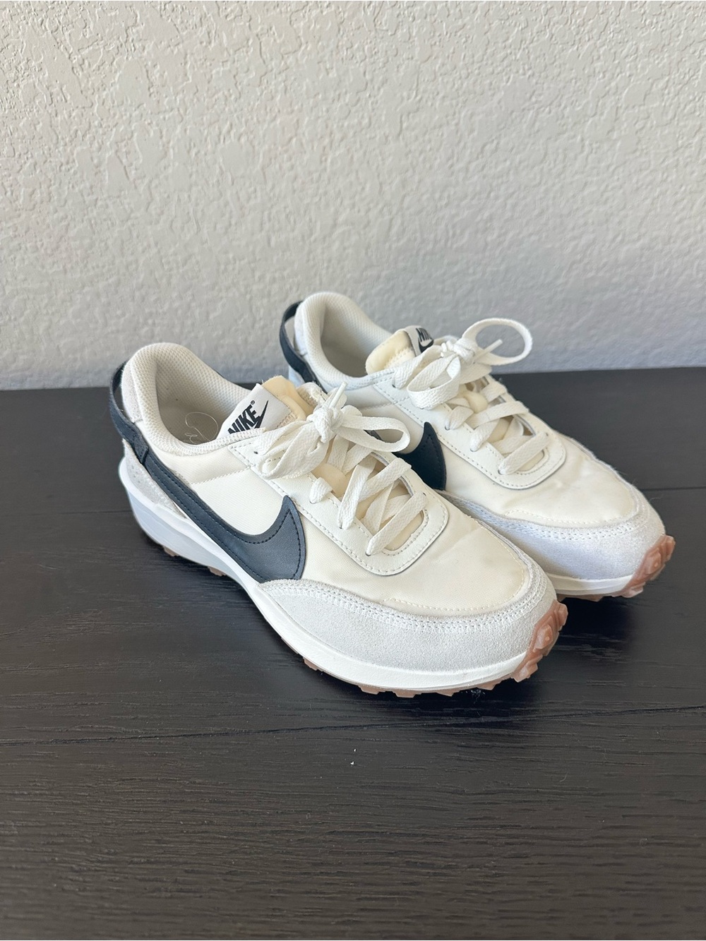 Nike Women’s White Sneakers with Black Swoosh size 6.5